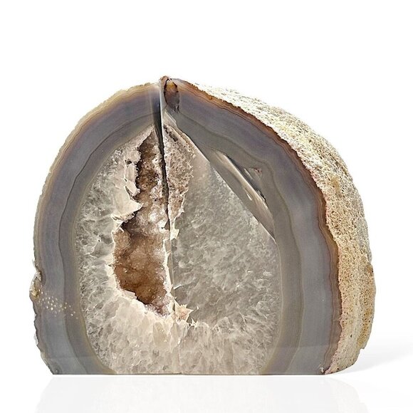 Agate Bookends Crystal Geode Center Natural Stone Book End Bookshelf Decor (FQ) - Picture 6 of 16